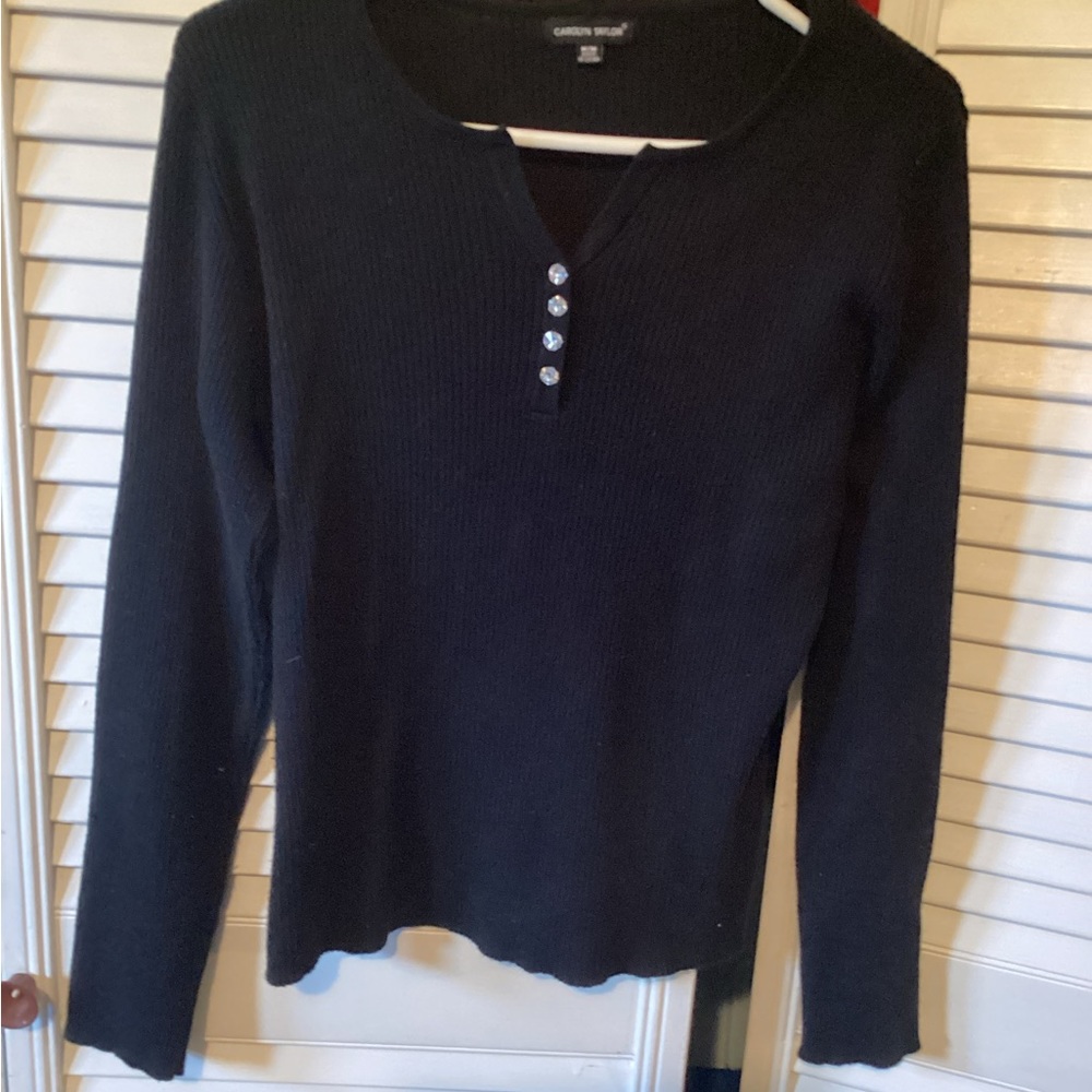 Carolyn Taylor pullover black sweater, size medium